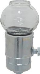 Trico - 1 Outlet, Glass Bowl, 4 Ounce Constant-Level Oil Reservoir - 1/4 NPT Outlet, 2-11/16" Diam x 5-3/4" High - Exact Tooling
