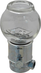 Trico - 1 Outlet, Glass Bowl, 8 Ounce Constant-Level Oil Reservoir - 1/4 NPT Outlet, 3-3/16" Diam x 6-11/16" High - Exact Tooling