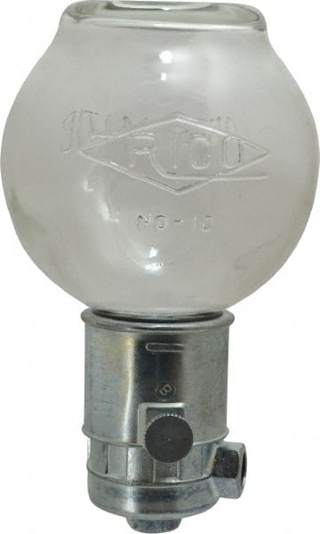 Trico - 1 Outlet, Glass Bowl, 16 Ounce Constant-Level Oil Reservoir - 1/4 NPT Outlet, 4-1/8" Diam x 7-9/16" High - Exact Tooling