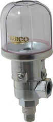 Trico - 1 Outlet, Plastic Bowl, 2 Ounce Constant-Level Oil Reservoir - 1/4 NPT Outlet, 1-15/16" Diam x 4-3/8" High - Exact Tooling