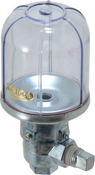 Trico - 1 Outlet, Plastic Bowl, 4 Ounce Constant-Level Oil Reservoir - 1/4 NPT Outlet, 2-5/16" Diam x 5-1/16" High - Exact Tooling