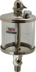 Trico - 1 Outlet, Glass Bowl, 5 Ounce Manual-Adjustable Oil Reservoir - 1/4 NPT Outlet, 2-5/8" Diam x 6-1/16" High - Exact Tooling