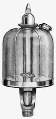 Trico - 1 Outlet, Acrylic Bowl, 8 Ounce Manual-Adjustable Oil Reservoir - 3/8 NPT Outlet, 2-5/8" Diam x 6-3/8" High - Exact Tooling
