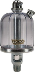 Trico - 1 Outlet, Acrylic Bowl, 4 Ounce Manual-Adjustable Oil Reservoir - 1/4 NPT Outlet, 2-5/16" Diam x 5-5/16" High - Exact Tooling