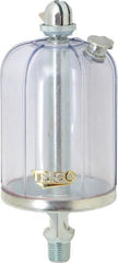 Trico - 1 Outlet, Acrylic Bowl, 8 Ounce Manual-Adjustable Oil Reservoir - 1/4 NPT Outlet, 2-5/8" Diam x 6-3/8" High - Exact Tooling