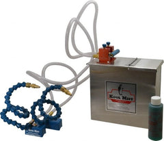 Kool Mist - 2 Outlet, 1 Gal Tank Capacity, Stainless Steel Tank Mist Coolant System - 4' Coolant Line Length, 18" Hose Length, 5/16" Nozzle Diam - Exact Tooling