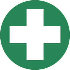 NMC - Hard Hat Label - White on Green, 2" Thick, For Accident Prevention - Exact Tooling