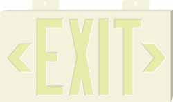 NMC - Exit, Plastic Exit Sign - 15-1/4" Wide x 8-1/4" High, Glow-in-the-Dark - Exact Tooling