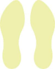 NMC - Foot Prints (Graphic), Pressure Sensitive Vinyl Exit Sign - 6" Wide x 10" High, Glow-in-the-Dark - Exact Tooling