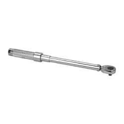 Proto - 3/8" Drive Micrometer Type Ratchet Head Torque Wrench - 16 Ft/Lb to 80 Ft/Lb Torque, 15-1/2" OAL, Ratchet Head - Exact Tooling