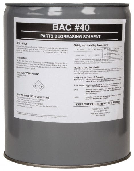Made in USA - 5 Gal Pail Parts Washer Fluid - Solvent-Based - Exact Tooling