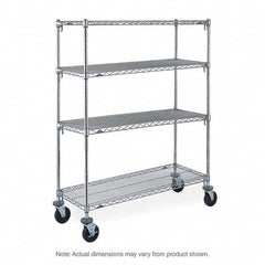 Metro - 900 Lb Capacity 4 Shelf Mobile Wire Shelving Unit - Add-On Unit - Exact Tooling