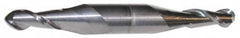 Accupro - 9/32" Diam, 11/16" LOC, 2 Flute Solid Carbide Ball End Mill - AlTiN Finish, Double End, 3-1/2" OAL, 3/8" Shank Diam, Spiral Flute - Exact Tooling