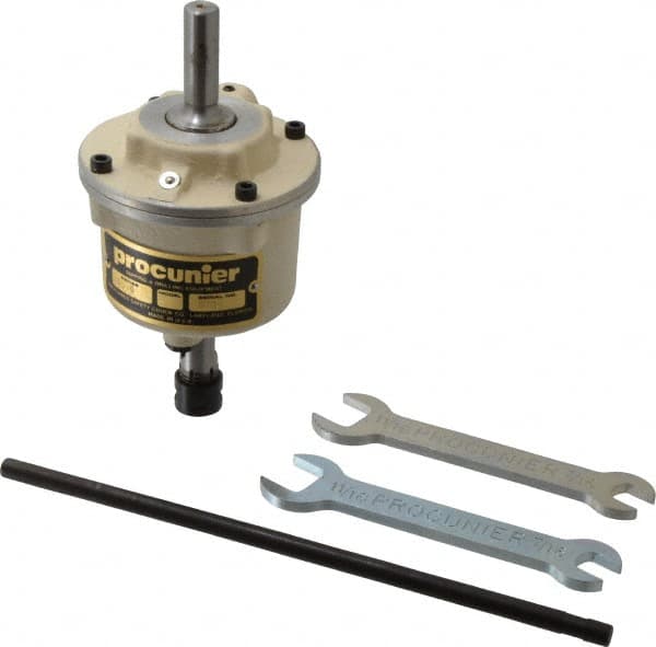 Procunier - No. 0 Min Tap Capacity, No. 10 Max Mild Steel Tap Capacity, 1/2 Inch Shank Diameter Tapping Head - Includes 2 Wrenches - Exact Tooling