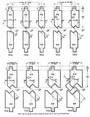 Made in USA - 16 Gauge, Press Brake Punch and Die Set - 1 Inch Nose Radius, 4 Ft. Punch and Die Length - Exact Tooling