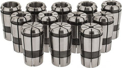 Parlec - 12 Piece, 1/16" to 3/4" Capacity, Single Angle Collet Set - Series TG/PG 75 - Exact Tooling