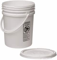 Made in USA - 5.5 Gallon Closure Capacity, Screw On Closure, White Drum Pail - Polyethylene, UN 12H2/Y24/S - Exact Tooling