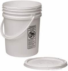 Made in USA - 5.5 Gallon Closure Capacity, Screw On Closure, White Drum Pail - Polyethylene, UN 12H2/Y24/S - Exact Tooling