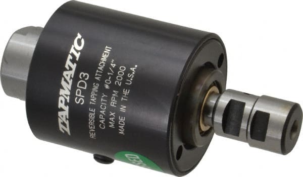 Tapmatic - Model SPD-3, No. 0 Min Tap Capacity, 1/4 Inch Max Mild Steel Tap Capacity, 1/2-20 Mount Tapping Head - 21600 (J116), 21700 (J117) Compatible, Includes Tap Clamping Wrenches, for CNC and Manual Machines - Exact Tooling