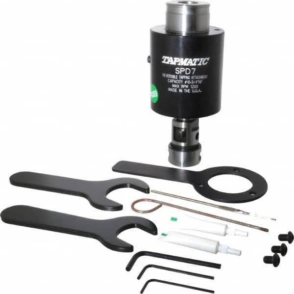 Tapmatic - Model SPD-7, No. 10 Min Tap Capacity, 5/8 Inch Max Mild Steel Tap Capacity, JT3 Mount Tapping Head - 24100 (2441), 24000 (J440) Compatible, Includes Tap Clamping Wrenches, for CNC and Manual Machines - Exact Tooling