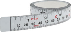 Starrett - 6 Ft. Long x 3/4 Inch Wide, 1/16 Inch Graduation, White, Steel Adhesive Tape Measure - Exact Tooling