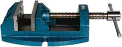 Wilton - 4" Jaw Opening Capacity x 2-1/8" Throat Depth, Horizontal Drill Press Vise - 4" Wide x 2-1/8" High Jaw, Stationary Base, Standard Speed, 10-1/4" OAL x 3.4" Overall Height, Cast Iron - Exact Tooling