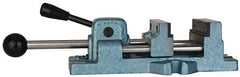 Wilton - 8-3/16" Jaw Opening Capacity x 2" Throat Depth, Horizontal Drill Press Vise - 8" Wide x 2" High Jaw, Stationary Base, Standard Speed, 21.1" OAL x 7.2" Overall Height, Cast Iron - Exact Tooling