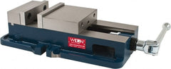 Wilton - 6" Jaw Width, 7-1/2" Jaw Opening Capacity, Horizontal Stationary Machine Vise - Manual Operation, 1 Station, 19-45/64" Long x 6.7" High x 1-3/4" Deep, 2" Jaw Height, 85,000 psi Max Clamp Force, Ductile Alloy - Exact Tooling