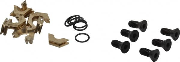 Kurt - 5/8" Aluminum Bronze Hex, 5/16-18 Stud Thread, Symmetrical Hex Clamp - 1/4" Hex Height, 1,400 Lb Holding Force, Alloy Steel Stud, 0.75" Long Thread, 18 Ft/Lb Torque, 6 Clamps - Exact Tooling