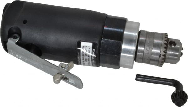 Florida Pneumatic - 1/4" Keyed Chuck - Inline Handle, 20,000 RPM, 4 CFM, 0.3333 hp, 60-90 psi - Exact Tooling