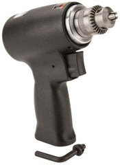 Florida Pneumatic - 1/4" Keyed Chuck - Pistol Grip Handle, 20,000 RPM, 4 CFM, 0.3333 hp, 60-90 psi - Exact Tooling