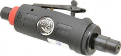 Florida Pneumatic - 1/4" Collet, Straight Handle, Straight Air Die Grinder - 25,000 RPM, Rear Exhaust, 4 CFM, 0.33 hp, 90 psi, 1/4 NPT - Exact Tooling