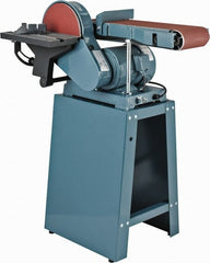Enco - 48 Inch Long x 6 Inch Wide Belt, 9 Inch Diameter, Combination Sanding Machine - 1,350 Ft./min Belt Speed, 3/4 HP, Single Phase - Exact Tooling