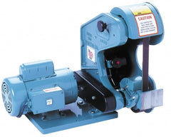 Burr King - 42 Inch Long x 1 Inch Wide Belt Grinder - 3/4 hp, 120 Volts, Vertical Belt, 5,300 Ft. per Min Belt Speed - Exact Tooling