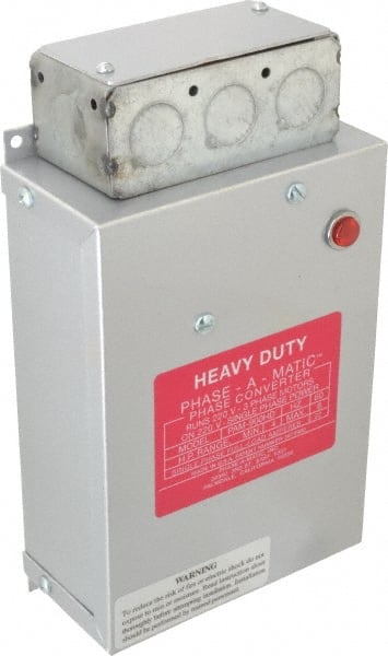 Made in USA - 4 to 8 hp Static Phase Converter - Exact Tooling