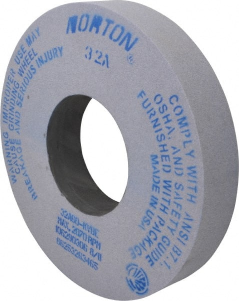 Norton - 12" Diam x 5" Hole x 2" Thick, K Hardness, 60 Grit Surface Grinding Wheel - Aluminum Oxide, Type 1, Medium Grade, 2,070 Max RPM, Vitrified Bond, No Recess - Exact Tooling