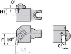 Kennametal - NG2L Insert, 30mm Head Length, 0.79mm Min Groove Width, Modular Grooving Cutting Unit Head - Right Hand Cut, System Size KM25, Series Top Notch - Exact Tooling