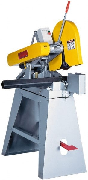 Everett - 14 or 16" Blade Diam, 1" Arbor Hole, Straight Chop & Cutoff Saw - 3 Phase, 7-1/2 hp, 230 Volts, 2" in Solids at 90° - Exact Tooling