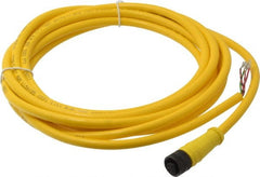 Brad Harrison - 4 Amp, 1/2-20 UNF Female Straight to Pigtail Cordset Sensor and Receptacle - 250 VAC/VDC, 3.66m Cable Length, IP67 Ingress Rating - Exact Tooling