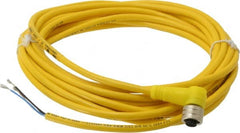 Brad Harrison - 4 Amp, M12 Female 90° to Pigtail Cordset Sensor and Receptacle - 250 VAC/VDC, 5m Cable Length, IP67 Ingress Rating - Exact Tooling