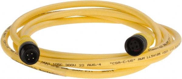 Brad Harrison - Female to Male Cordset Sensor and Receptacle - 250 VAC/VDC, 6 Ft. Long Cable, IP68 Ingress Rating - Exact Tooling