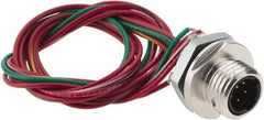Brad Harrison - 4 Amp, 1/2-20 UNF Male Straight Receptacle - 250 VAC/VDC, 0.31m Cable Length, IP67 Ingress Rating - Exact Tooling