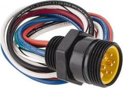 Brad Harrison - 8 Amp, Male Straight Receptacle - 600 VAC/VDC, 0.31m Cable Length, IP67 Ingress Rating - Exact Tooling