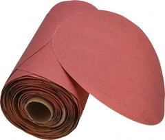 3M - 6" Diam, 180 Grit FEPA, Aluminum Oxide Adhesive PSA Disc - Very Fine Grade, Red, A Weighted Backing, Flexible, Use with Random Orbital Sanders - Exact Tooling