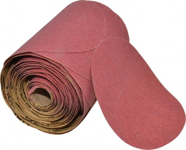 3M - 6" Diam, 80 Grit FEPA, Aluminum Oxide Adhesive PSA Disc - Medium Grade, Red, D Weighted Backing, Flexible, Use with Random Orbital Sanders - Exact Tooling