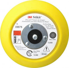 3M - 5" Diam Adhesive/PSA Disc Backing Pad - 3/4" Shank Diam, Medium Density, 10,000 RPM - Exact Tooling