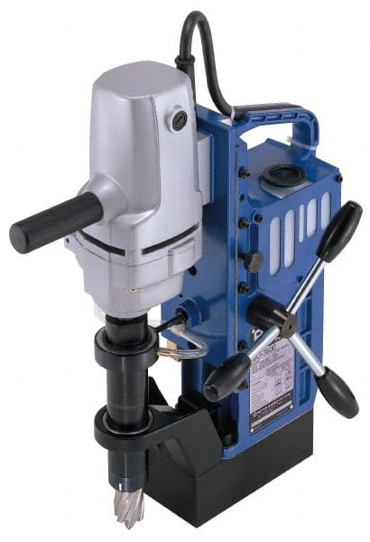 Nitto Kohki - 3/4" Chuck, 2" Travel, Portable Magnetic Drill Press - 700 RPM, 6 Amps, 1 hp, 680 Watts, 110-120 Volts - Exact Tooling