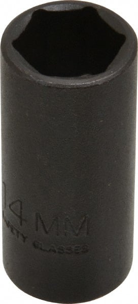 Proto - 3/8" Drive 14mm Deep Thin Wall Impact Socket - 6 Points, 2" OAL - Exact Tooling