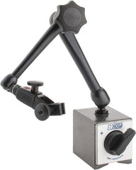Noga - 175 Lb Magnetic Force, Fine Adjustment Indicator Positioner & Holder with Base - Articulated Arm, Rectangular Base, 55mm Base Height, 60mm Base Length, 50mm Base Width - Exact Tooling