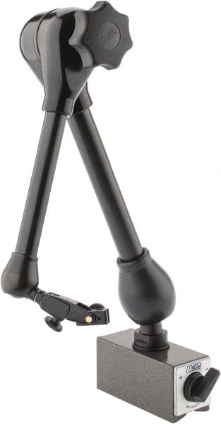 Noga - 286 Lb Magnetic Force, Fine Adjustment Indicator Positioner & Holder with Base - Articulated Arm, Rectangular Base, 55mm Base Height, 120mm Base Length, 50mm Base Width - Exact Tooling